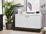 Sideboard White 2 Door Cabinet Storage Modern Minimalist Beliani