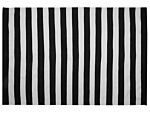 Area Rug Black White Fabric 160 X 230 Cm Indoor Outdoor Stripe Pattern Modern Beliani