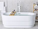 Freestanding Bath White Sanitary Acrylic Oval Single 170 X 80 Cm Modern Design Minimalist Beliani