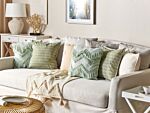 Set Of 2 Decorative Cushions Light Green Cotton 45 X 45 Cm With Tassels Boho Design Decor Accessories Beliani