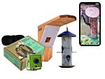 Green Feathers Bird Feeder Camera Bundle With Wifi Connection