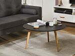 Coffee Table Black Oval Tripod Legs Solid Wood Table Top Modern Contemporary Beliani