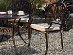 Set Of 4 Garden Dining Chairs Brown Aluminium With Cushions Outdoor Vintage Beliani