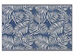 Outdoor Rug Mat Blue Synthetic 120 X 180 Cm Palm Leaf Floral Pattern Modern Balcony Patio Terrace Beliani