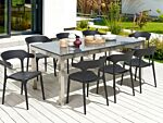 Set Of 8 Garden Chairs Black Polypropylene Lightweight Weather Resistant Plastic Indoor Outdoor Modern Beliani