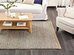 Area Rug Grey 140 X 200 Cm Wool Handwoven Living Room Bedroom Accessory Beliani