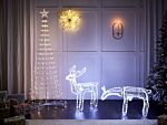 Outdoor Led Decoration White Metal 51 X 22 X 94 Cm Animated Reindeer Seasonal Accessory Garden Home Décor With Lights Beliani