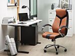 Office Chair Brown And Black Faux Leather Swivel Desk Computer Adjustable Beliani