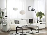 Corner Sofa Bed White Faux Leather Tufted Modern L-shaped Modular 4 Seater Left Hand Chaise Longue Beliani