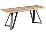 Bench Light Wood And Black Metal Legs Mdf Top Dining Room Hallway Bedroom Scandinavian Traditional Style Beliani