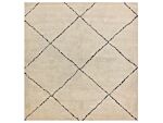 Area Rug Beige And Black Polyester 200 X 200 Cm Geometric Diamond Pattern Modern Design Beliani