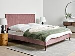 Eu Super King Size Pink Velvet Fabric 6ft Upholstered Frame Headboard Honeycomb Quilted Modern Design Beliani