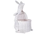 Wicker Kangaroo Basket White Rattan Woven Toy Hamper Child's Room Accessory Beliani