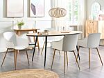 Set Of 2 Dining Chairs Plastic Light Green Minimalist Design Armrests Living Room Kitchen Furniture Beliani