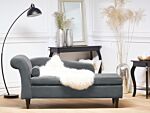 Chaise Lounge Light Grey Velvet Upholstery With Storage Left Hand With Bolster Beliani