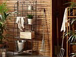 Plant Shelf Metal Black Outdoor Indoor Garden Bathroom Rustic 4 Shelves Freestanding Garden Storage Beliani