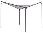 Pergola Grey Polyester Steel 300 X 300 Cm Fabric Shade Metal Frame Garden Pavilion Beliani