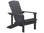 Garden Chair Dark Grey Plastic Wood Weather Resistant Modern Style Beliani