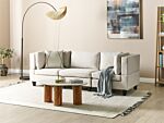 Modular Sofa Beige Fabric Upholstered 3 Seater Cushioned Backrest Modern Living Room Couch Beliani