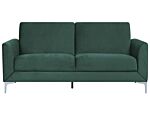 Sofa Green Fabric Upholstery Silver Legs 3 Seater Glam Beliani