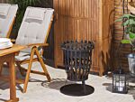 Fire Pit Black Steel Openwork For Wood Coal Grill Outdoor Garden Beliani