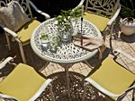 Garden Dining Table White Aluminium Round Ø 90 Cm Outdoor Vintage Beliani