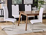 Set Of 2 Dining Chairs Off-white Faux Leather Upholstered Seat High Back Cantilever Conference Room Modern Beliani