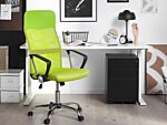 Executive Office Chair Green Mesh And Faux Leather Gas Lift Height Adjustable Full Swivel And Tilt Beliani