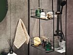 Hanging Shower Caddy Black Metal Bathroom Shelf For Accessories Basket Organizer Beliani