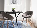 Set Of 2 Dining Chairs Taupe Fabric Upholstery Light Wood Legs Modern Eclectic Style Beliani