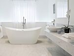 Bath White With Silver Sanitary Acrylic Single 150 X 75 Cm Freestanding Modern Beliani