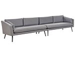 Outdoor Sofa Grey Polyester Upholstery 4 Seater Garden Couch Uv Water Resistant Modern Design Living Room Beliani