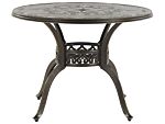 Garden Dining Table Brown Aluminium Round Ø 100 Cm Outdoor Vintage Beliani