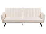 Sofa Bed Light Beige Fabric Upholstered Sleeper Convertible Elegant Glam Modern Living Room Bedroom Beliani