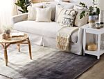 Rug Grey With Black 160 X 230 Cm Ombre Effect Viscose Modern Living Room Beliani