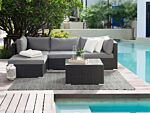 Outdoor Cushion Cover Set Grey Fabric Sofa Seat Back Side Pillow Cases Beliani