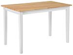 Dining Table Light Wood Tabletop 74 X 120 X 75 Cm White Legs Kitchen Table Beliani