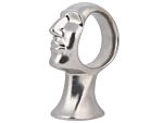 Decorative Figurine Silver Ceramic Head Statuette Glamour Style Decor Accessories Beliani