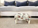 Scottie Dog Fabric Footstool With Drawer