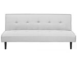 Sofa Bed Light Grey 3 Seater Buttoned Seat Click Clack Beliani