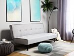 Sofa Bed Light Grey 3 Seater Buttoned Seat Click Clack Beliani