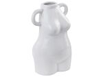 Flower Vase White Porcelain Female Body Motif Round Handles Decorative Waterproof Home Accessory Beliani