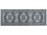 Runner Rug Runner Grey And Blue Polyester 70 X 200 Cm Oriental Distressed Living Room Bedroom Decorations Beliani