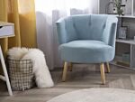 Armchair Blue Upholstered Tub Chair Retro Style Beliani