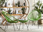 Bistro Set Green Pe Rattan 3 Piece 2 Seater Modern Beliani