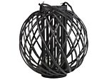 Lantern Black Willow Wood And Glass 41 Cm Round Indoor Outdoor Scandinavian Beliani