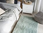 Shaggy Area Rug Green Cotton Polyester Blend 80 X 150 Cm Fluffy Dense Pile Beliani