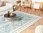 Area Rug Mint Green Cotton Polyester 200 X 300 Cm Oriental Pattern Distressed Vintage Home Decor Beliani