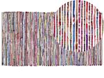 Area Rug Multicolour Cotton 80 X 150 Cm Rectangular Handmade Boho Eclectic Beliani