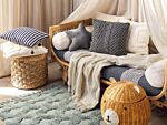 Blanket Beige Cotton 125 X 150 Cm Geometric Pattern Knitted Throw Boho Style Living Room Bedroom Accent Piece Beliani